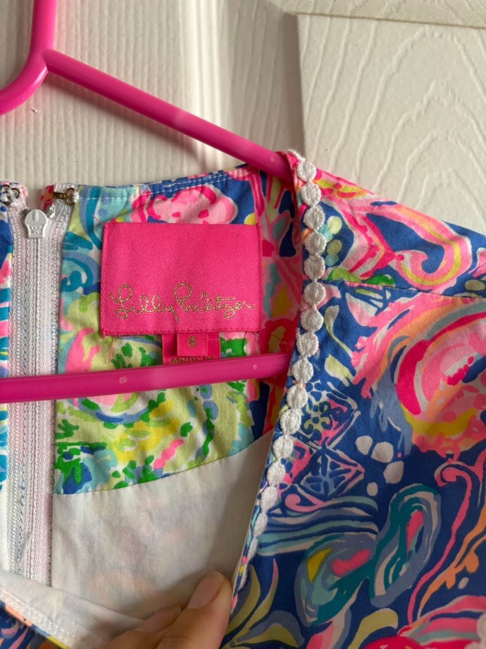 Lilly Pulitzer Neon Paisley Short-Sleeve Shift Dress - Pink, Blue, Green - Picture 4 of 8